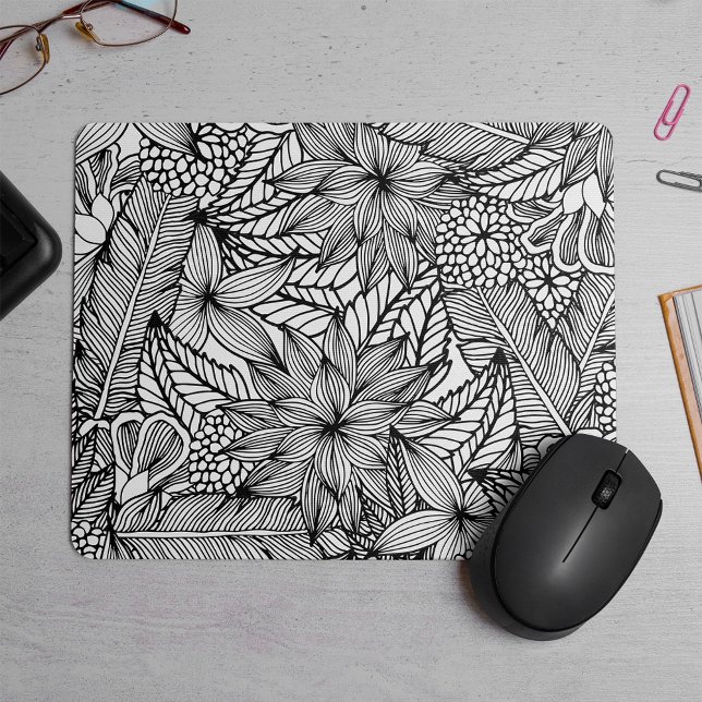 Tapis De Souris Couper soi-même | Motif de fuite tropicale (Créateur téléchargé)