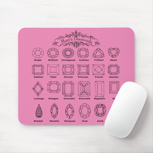 Tapis De Souris Coupes de diamants_personnalisez VOTRE (Avec souris)