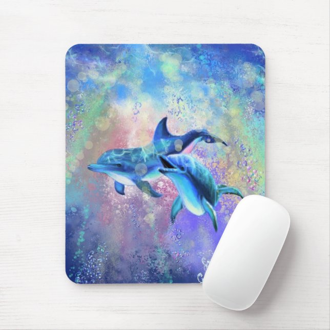 Tapis De Souris Couple dauphin - Beau (Avec souris)