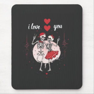 Tapis De Souris Couple de squelettes drôles amoureux