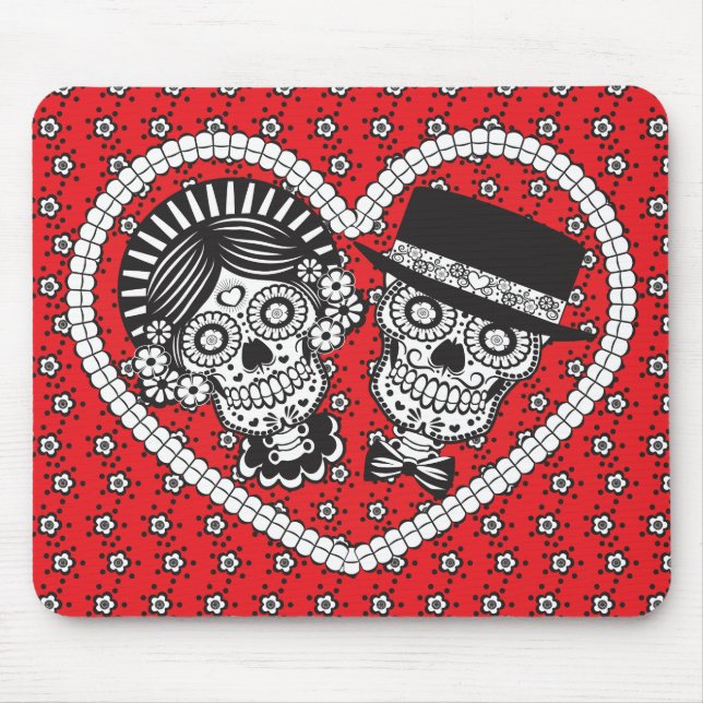 Tapis De Souris Couples de crâne de sucre (Devant)