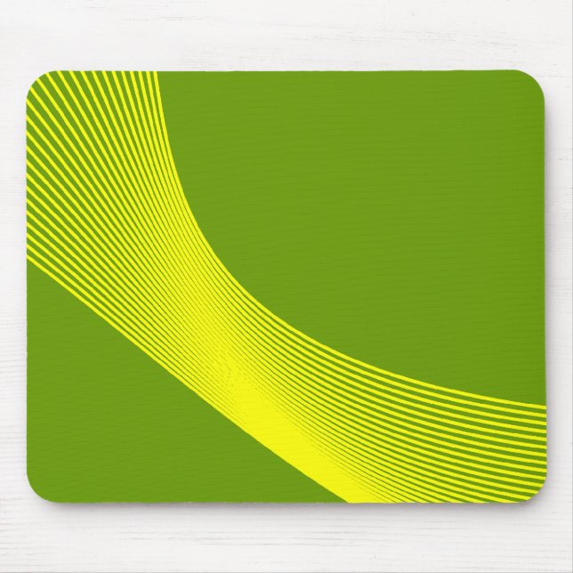 Tapis De Souris Courbes Bézier - Jaune sur vert herbe 669900 (Devant)