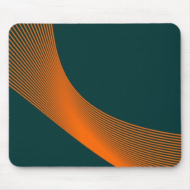 Tapis De Souris Courbes Bézier - Orange sur Vert foncé 003333 (Devant)
