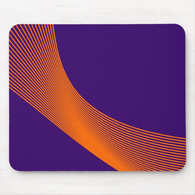 Tapis De Souris Courbes Bézier - Orange sur violet profond 330066 (Devant)