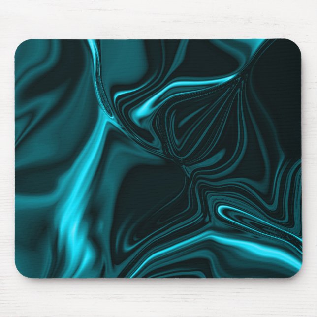 Tapis De Souris Courbes en bleu turquoise foncé, ciel profond ou c (Devant)