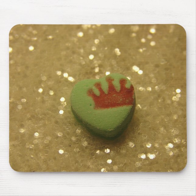 Tapis De Souris Couronne sur Coeur bonbon (Devant)