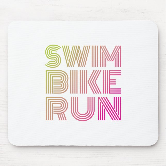 Tapis De Souris Course à vélo de natation, Triathlon (Devant)