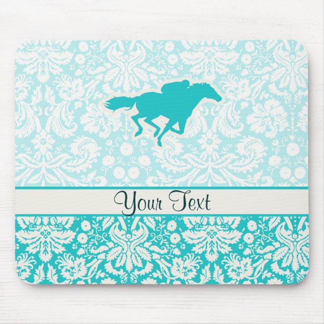 Tapis De Souris Course de chevaux turquoise (Devant)