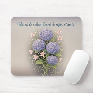 Tapis De Souris coussin carré '' là où le calme fleurit