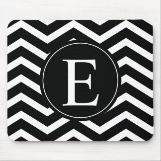 Tapis De Souris Couture Chevron noir et blanc