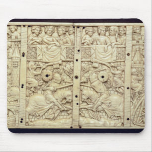 Tapis De Souris Couvercle d'un cercueil dépeignant un tournoi