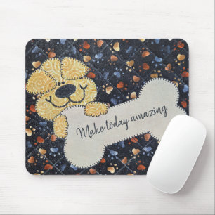 Tapis De Souris Couverture de citation Chien avec os