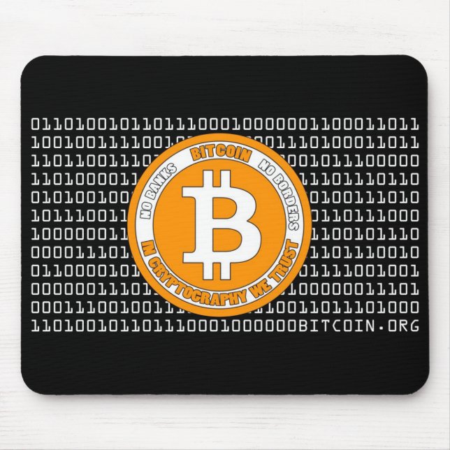 Tapis De Souris Couverture noire Bitcoin - M1 (Devant)