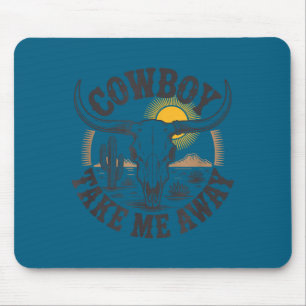 Tapis De Souris Cow-boy emmène-moi ailleurs vache country western 
