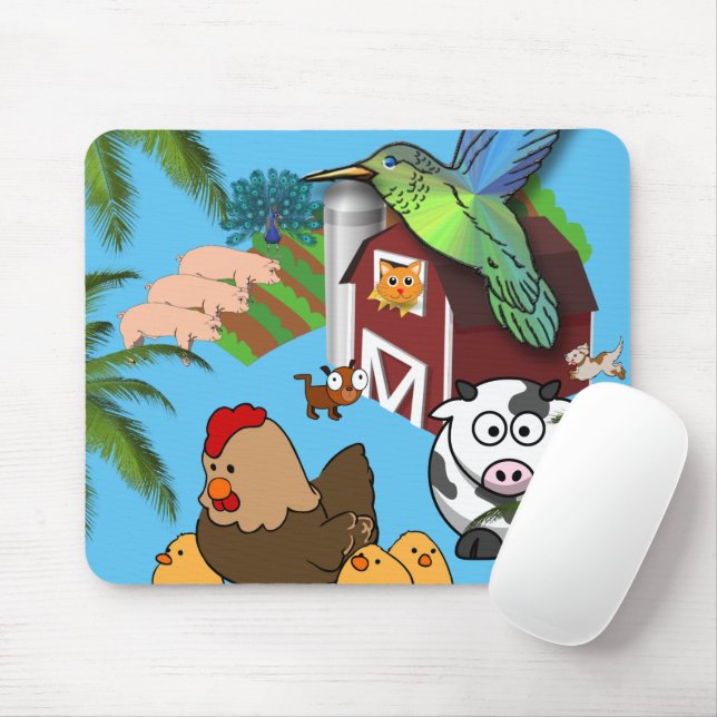 Tapis De Souris Cow Pigs Agritourisme Poulets Souris Pad! Tapis de (Avec souris)