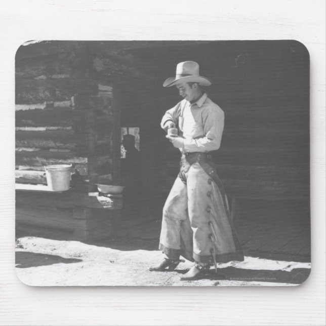 Tapis De Souris Cowboy mangeant d'un beurre d'arachide Can. de (Devant)