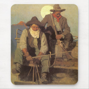 Tapis De Souris Cowboys Vintage, The Pay Stage par NC Wyeth