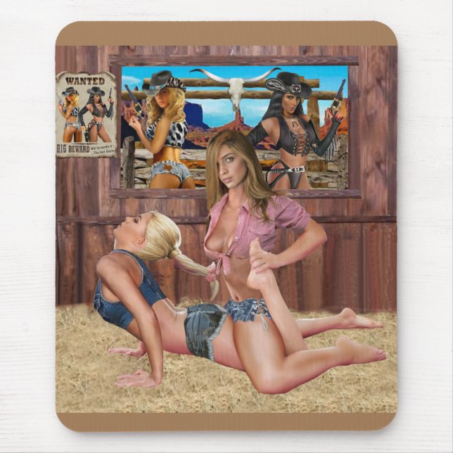 TAPIS DE SOURIS COWGIRLS CATFIGHT WRESTLING #1 (Devant)