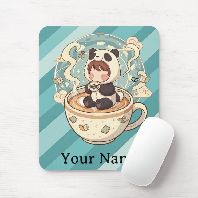 Tapis De Souris  Cozy Panda Brew Office Mouse Pad (Avec souris)