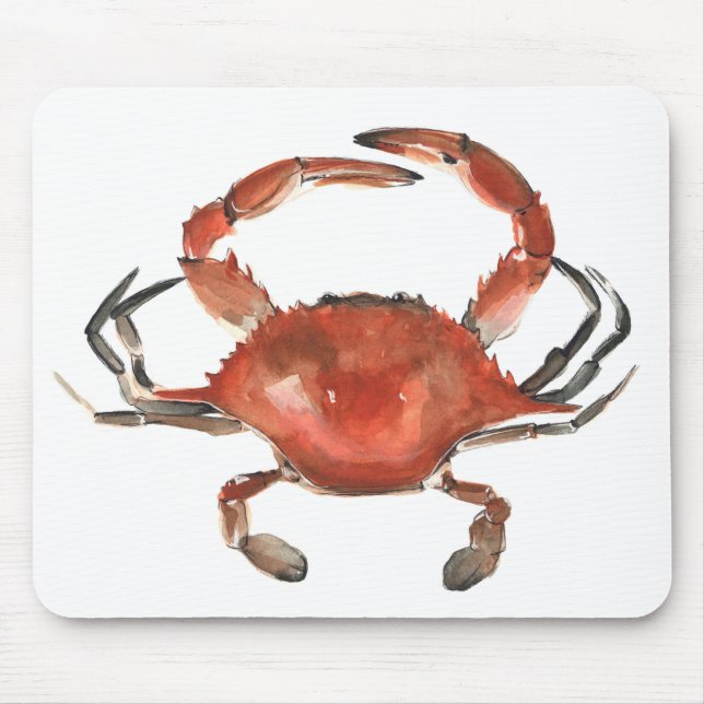 Tapis De Souris Crabe aquarelle - Rouge (Devant)
