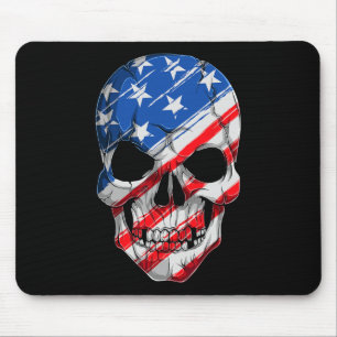 Tapis De Souris Crâne 4 juillet drapeau américain - Fête de l'Indé