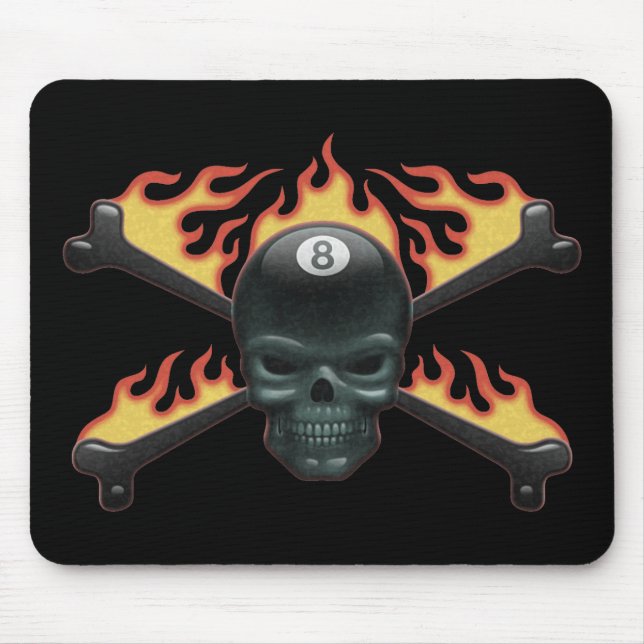 Tapis De Souris Crâne 8 de flamber (Devant)