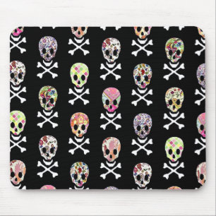 Tapis De Souris Crâne à calbones de la fête des morts mexicaine
