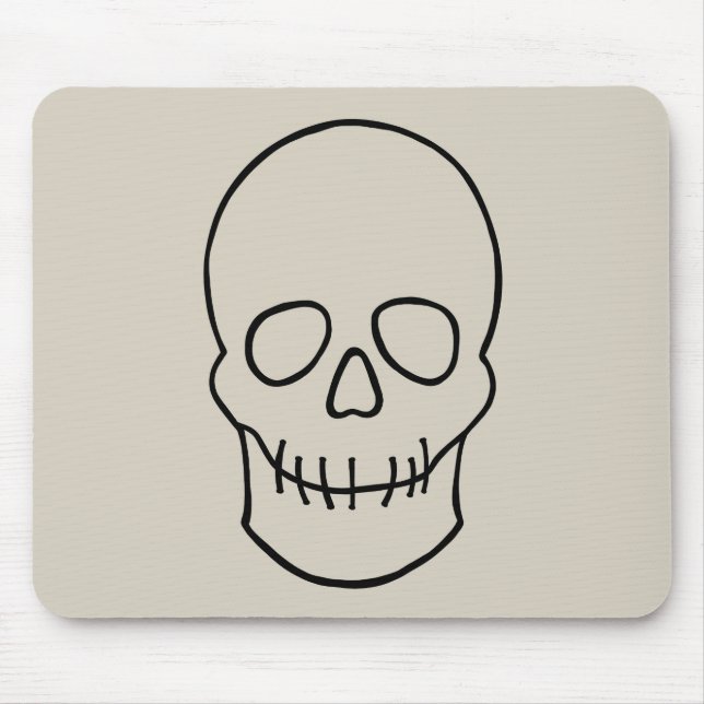 Tapis De Souris Crâne - Bone White et Bat Black (Devant)