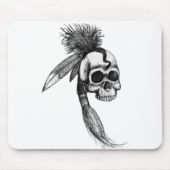 Tapis De Souris Crâne cherokee Mousepad (Devant)