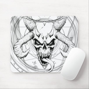 Tapis De Souris Crâne d'arcane divine de la mort Mat blanc de la s