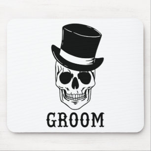 Tapis De Souris Crâne de chambre avec mariée Casquette Halloween M
