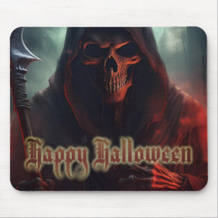 Tapis De Souris Crâne de Faucheuse Halloween Art Spooky