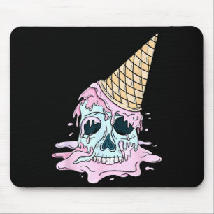 Tapis De Souris Crâne de glace Kawaii Pastel Goth Mignon Effrayant
