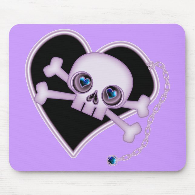 Tapis De Souris Crâne de néon pourpre (Devant)