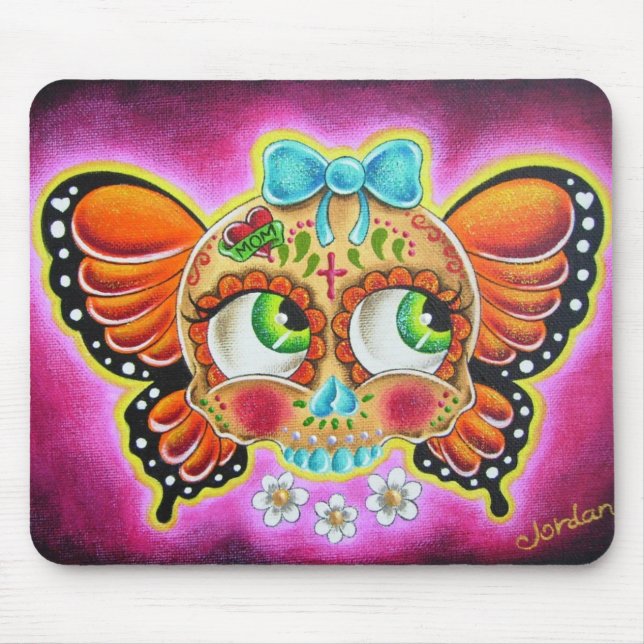 Tapis De Souris Crâne de sucre de papillon (Devant)