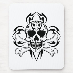 Tapis De Souris Crâne de tatouage tribal
