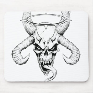 Tapis De Souris Crâne divin blanc de la mort