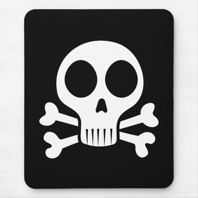 Tapis De Souris Crâne éffrayant sur un arrière - plan noir (Devant)