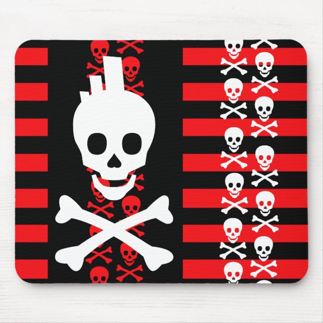 Tapis De Souris Crâne Emo Punk (Devant)