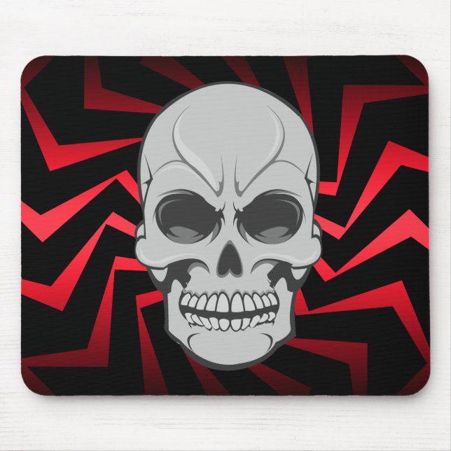 Tapis De Souris Crâne fâché : Illustration de vecteur : Mousepad (Devant)