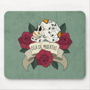 Tapis De Souris Crâne floral Dia de los Muertos Mousepad