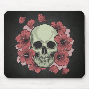Tapis De Souris Crâne floral Dia de los Muertos   Mousepad
