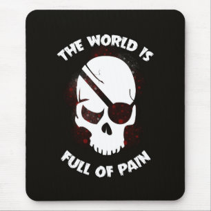 Tapis De Souris Crâne Halloween noir foncé