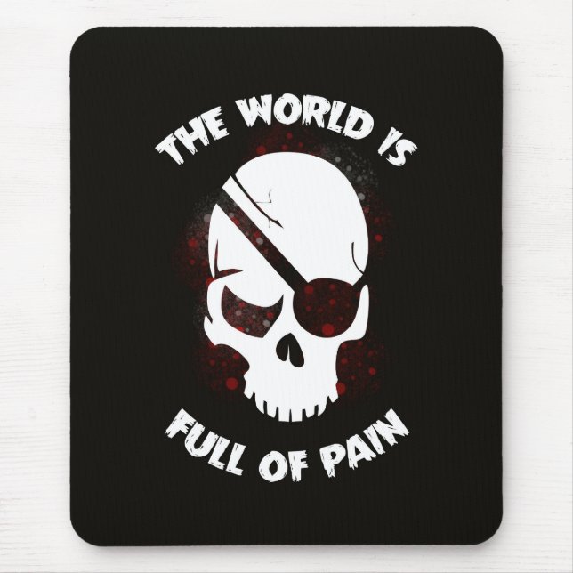 Tapis De Souris Crâne Halloween noir foncé (Devant)