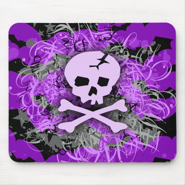 Tapis De Souris Crâne pourpre MousePad gothique (Devant)