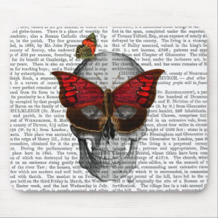 Tapis De Souris Crâne rose de masque de papillon