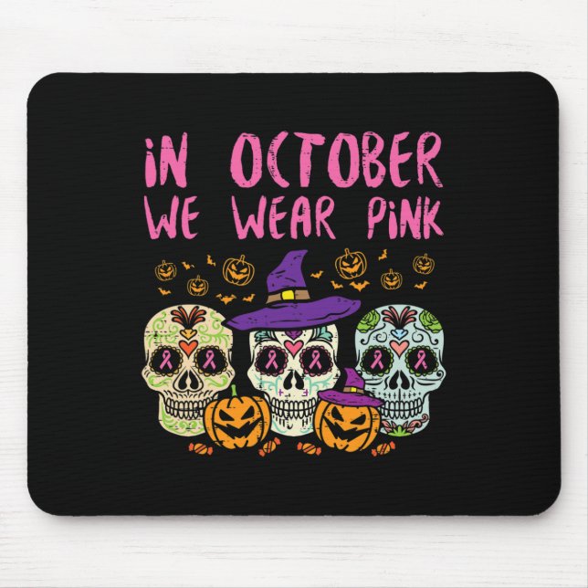 Tapis De Souris Crâne sucre Octobre Pink Breat Cancer Sensibilisat (Devant)