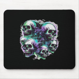 Tapis De Souris Crânes de fumée fantôme vol Halloween amusant Tee