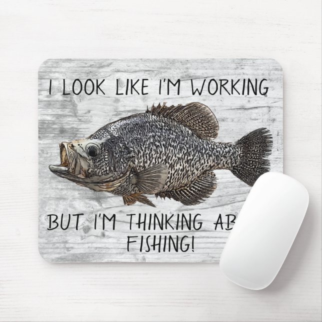 Tapis De Souris Crappie Panfish Fishing Work Funer Angler Cool (Avec souris)