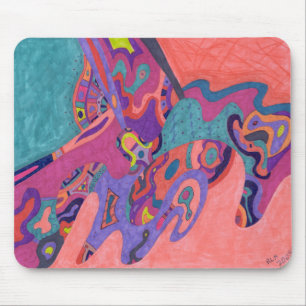 Tapis De Souris Crashers de lune, art abstrait